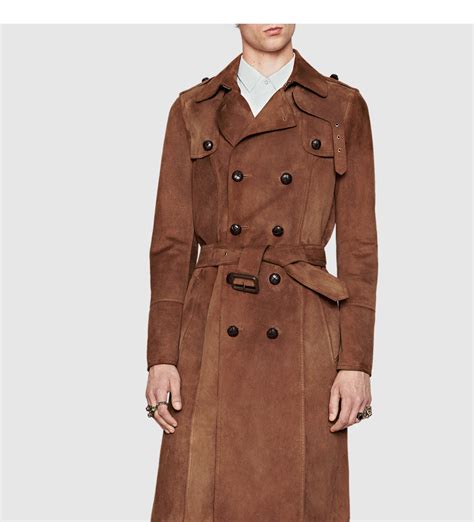 gucci trench coat mens|gucci shearling coat men's.